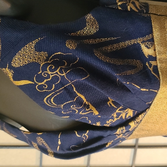 Anthropologie Eva Franco Navy Blue & Gold Tapestry Party Dress sz 2 - Picture 8 of 12